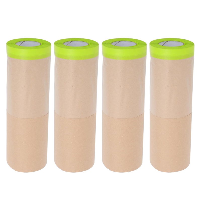 Cabilock 4pcs 12m Kraft Paper Automotive Masking Roll For Car Painting Furniture Protection - Image 1